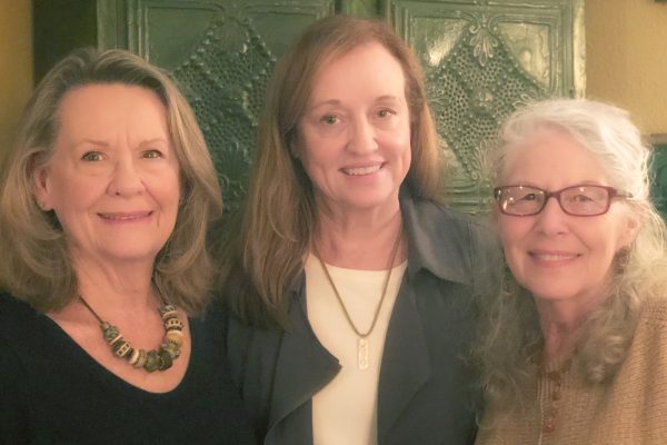 New board members Carol Shore (left) and Joyce Zimmerman (right) with the C. G. Jung Society of Sarasota's new board president Dr. Galin McGowan.
